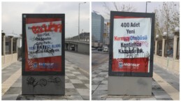 Mansur Yavaş’ın bilgilendirme panolarına boyalı saldırı