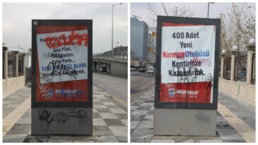Mansur Yavaş’ın bilgilendirme panolarına boyalı saldırı